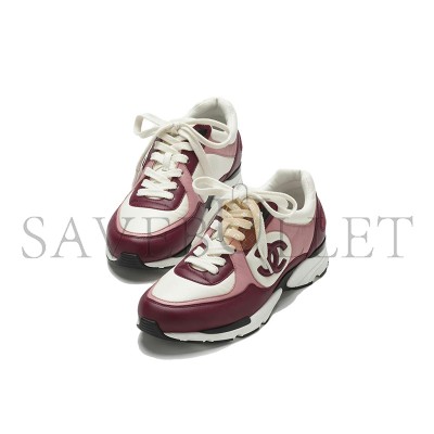 CHANEL LOW TOP LACE-UP 'LIGHT BURGUNDY' G45333